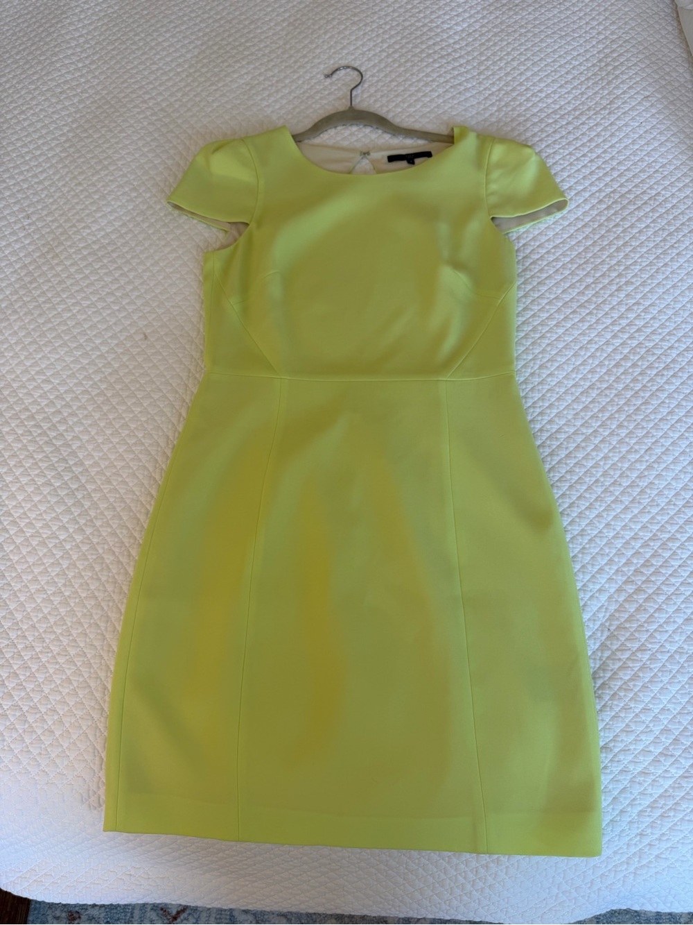 Tibi Neon Sheath Dress with Open Back
